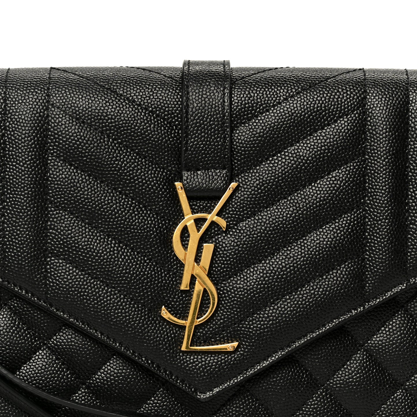 Grain De Poudre Textured Mixed Matelasse Triquilt Monogram Clutch Black
