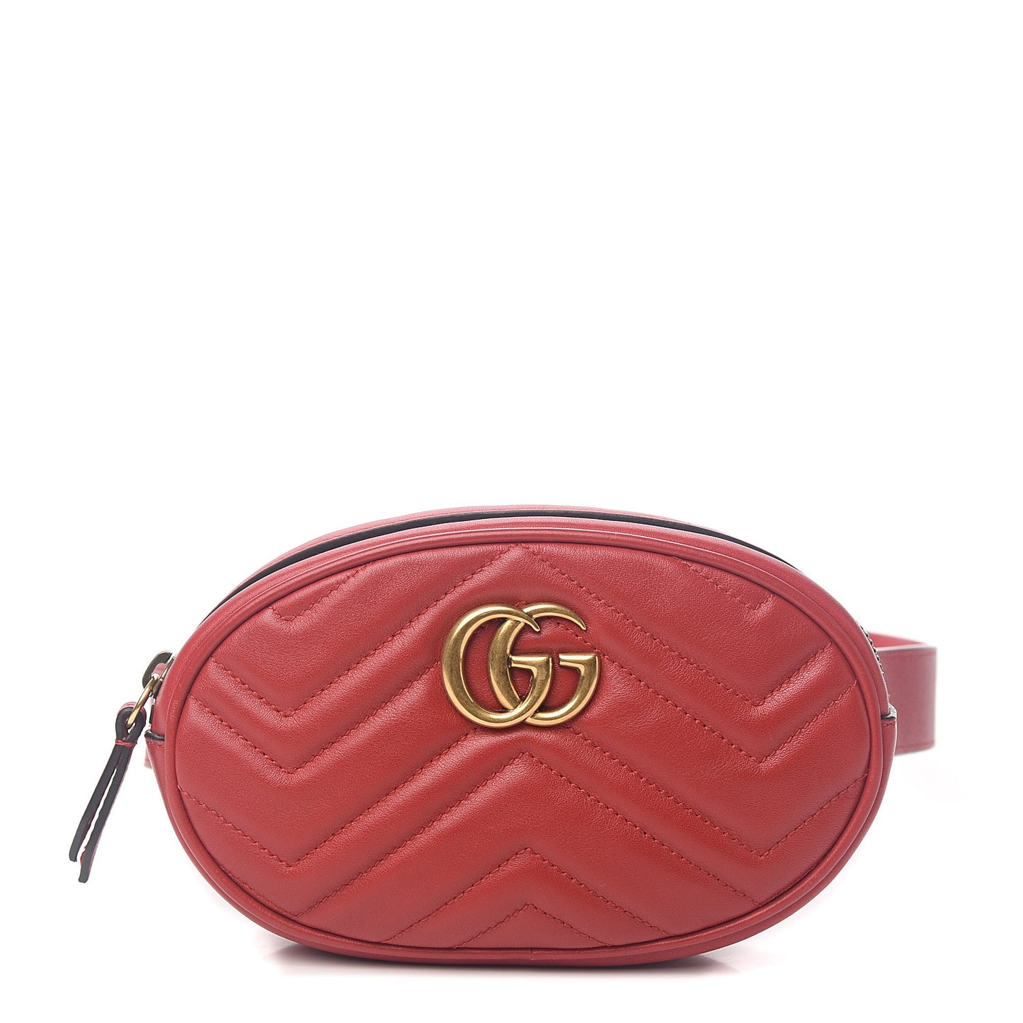 Calfskin Matelasse GG Marmont Belt Bag 95 38 Hibiscus Red
