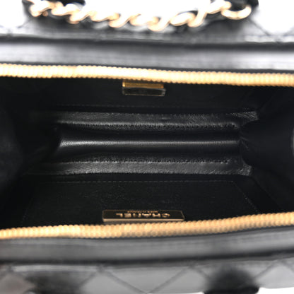Chanel Calfskin Quilted Small Studded Square Vanity Case Black 5 of 10
