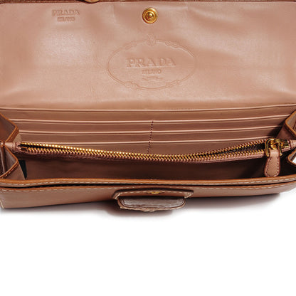 Prada City Calf Long Wallet Caramel 8 of 9