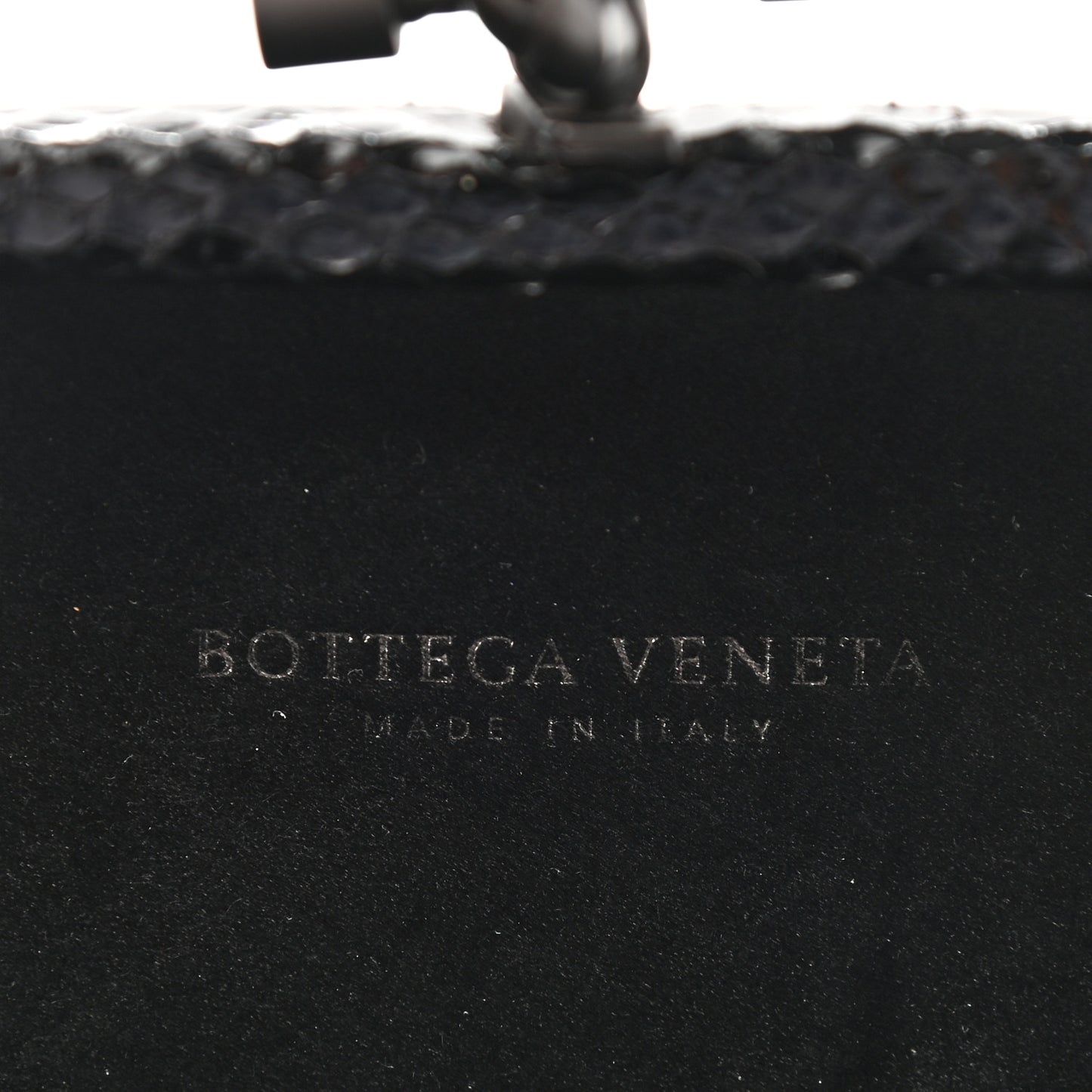 Satin Ayers Intrecciato Chain Knot Clutch Black