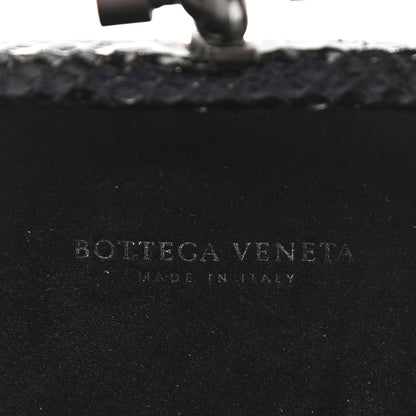 Bottega Veneta Satin Ayers Intrecciato Chain Knot Clutch Black 6 of 6