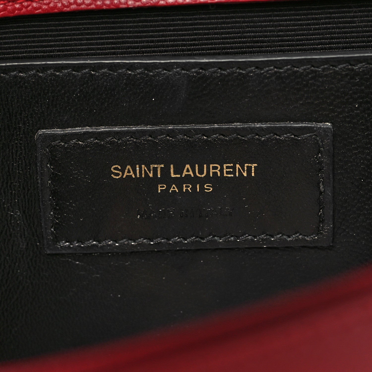 Saint Laurent Grain De Poudre Small Monogram Kate Satchel Red 5 of 9