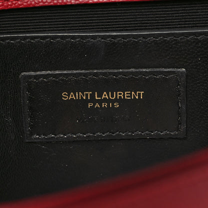 Saint Laurent Grain De Poudre Small Monogram Kate Satchel Red 5 of 9