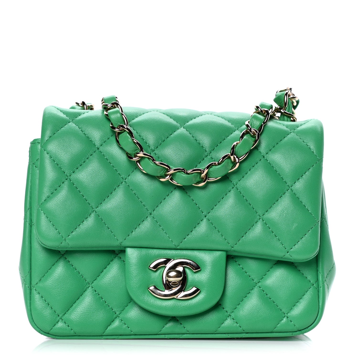 Chanel Lambskin Quilted Mini Square Flap Green 1 of 16