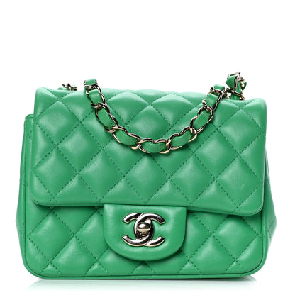 Chanel Lambskin Quilted Mini Square Flap Green 1 of 16