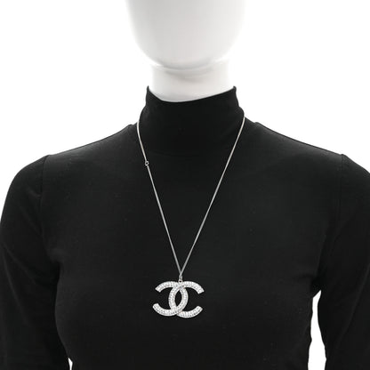 Chanel Baguette Crystal CC Necklace Silver 2 of 4