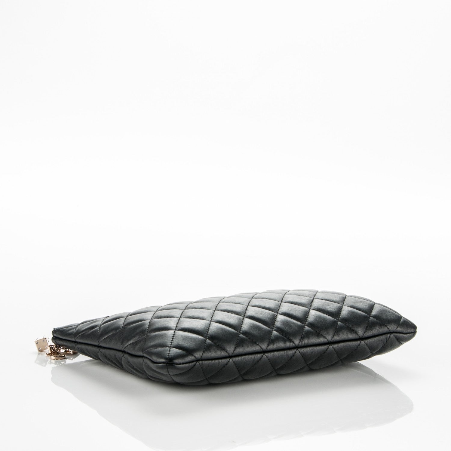 Chanel Lambskin Quilted Medium Casino Beauty CC Cosmetic Case Black 4 of 8