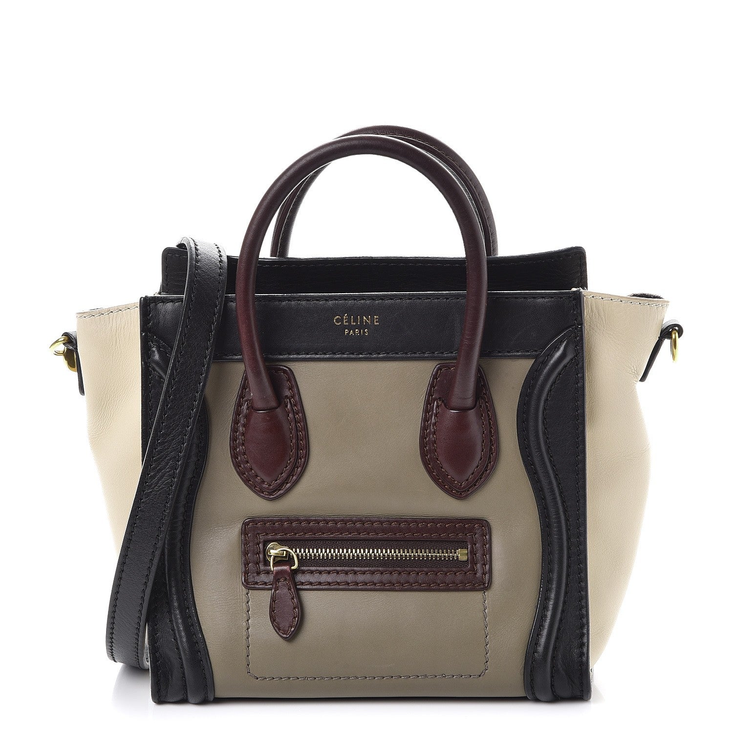 Celine Smooth Calfskin Nano Tri-Color Luggage Grey 1 of 9