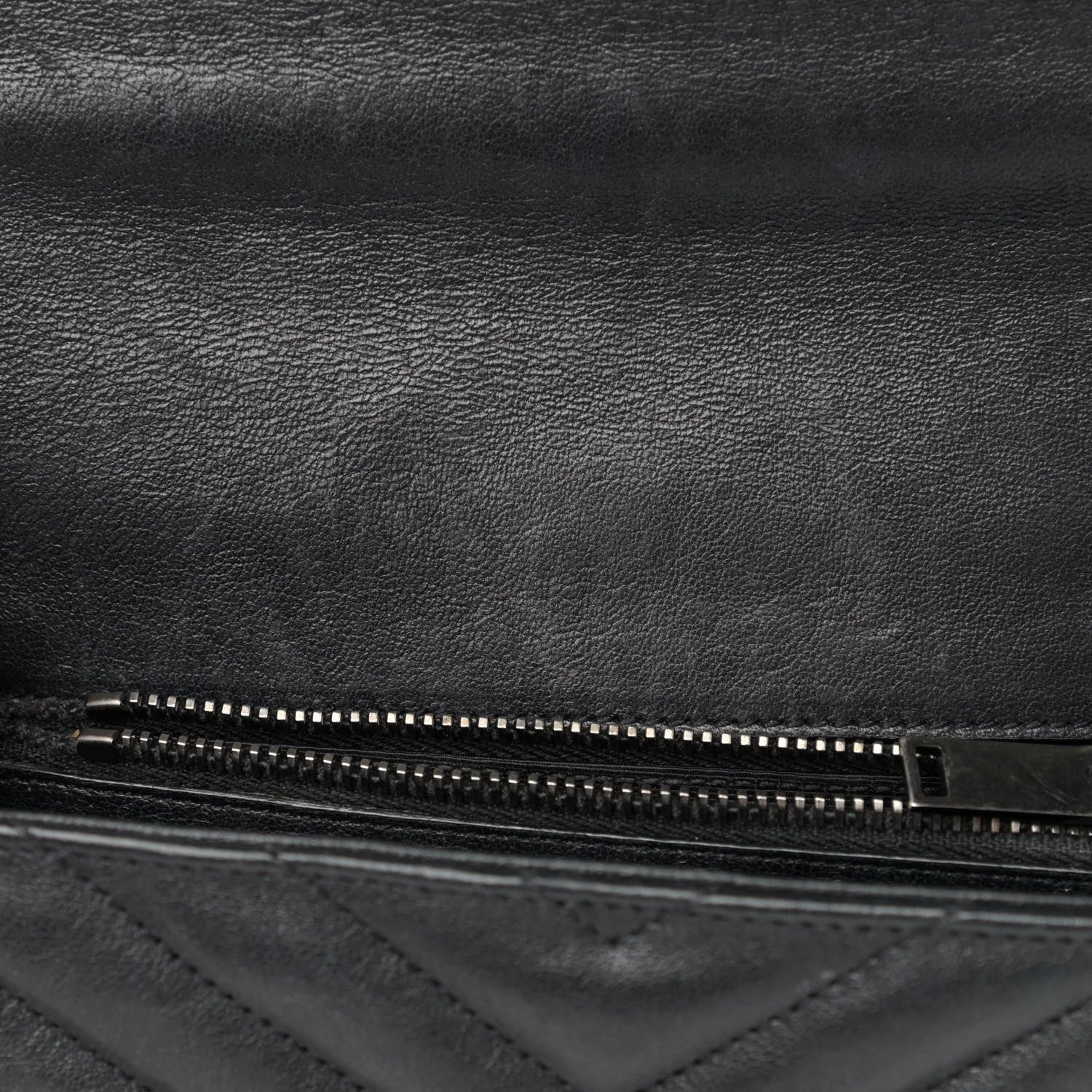 Saint Laurent Sheepskin Matelasse Chevron Monogram Medium College Bag Black 12 of 19