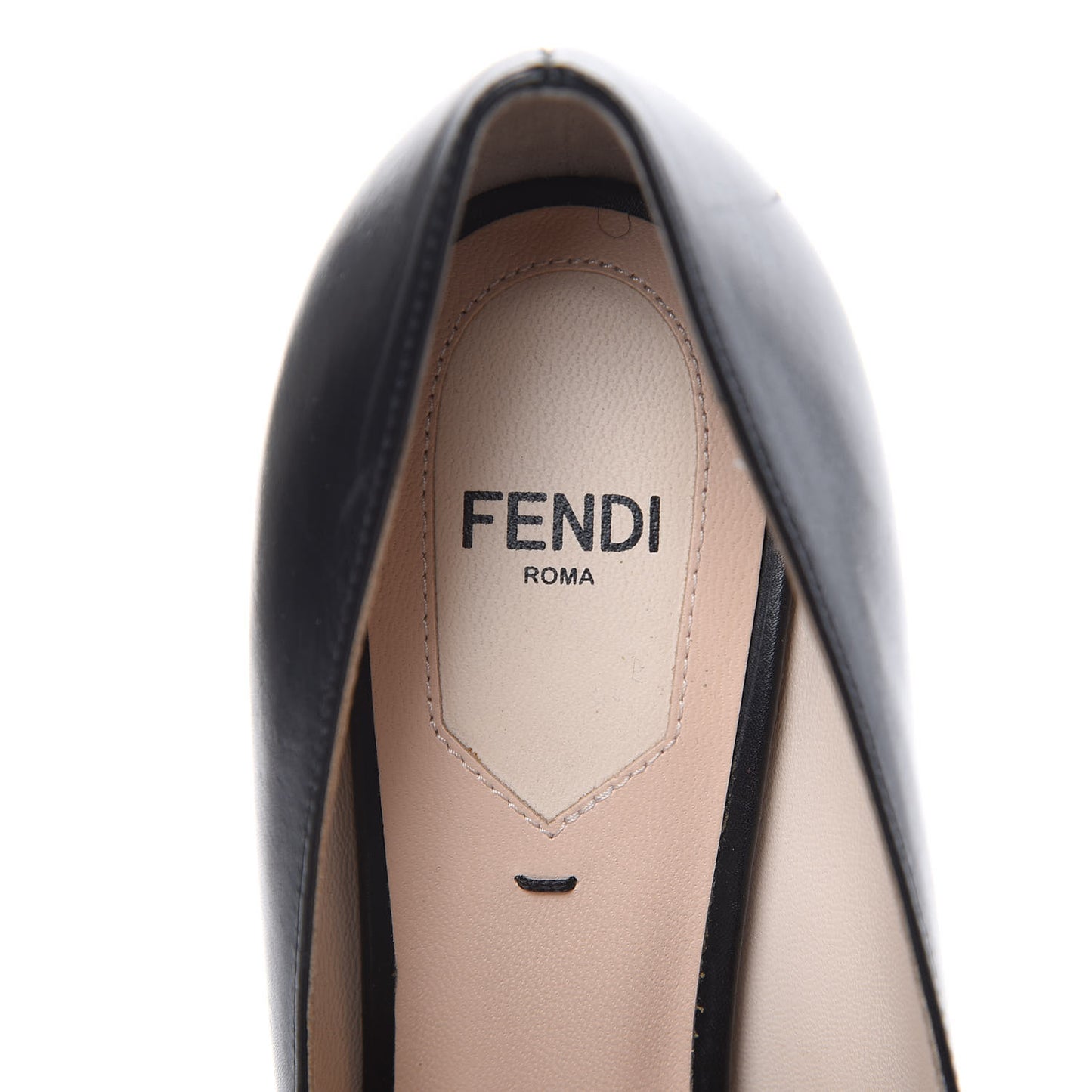 Calfskin Curved Heel Pumps 36 Black Beige