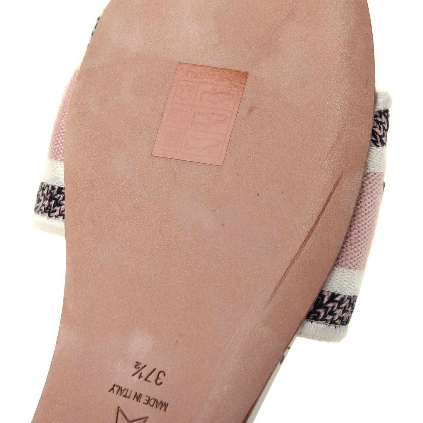 Canvas Rose Mutabilis Embroidered Dway Flat Slide Sandals 37.5 Pink Multicolor
