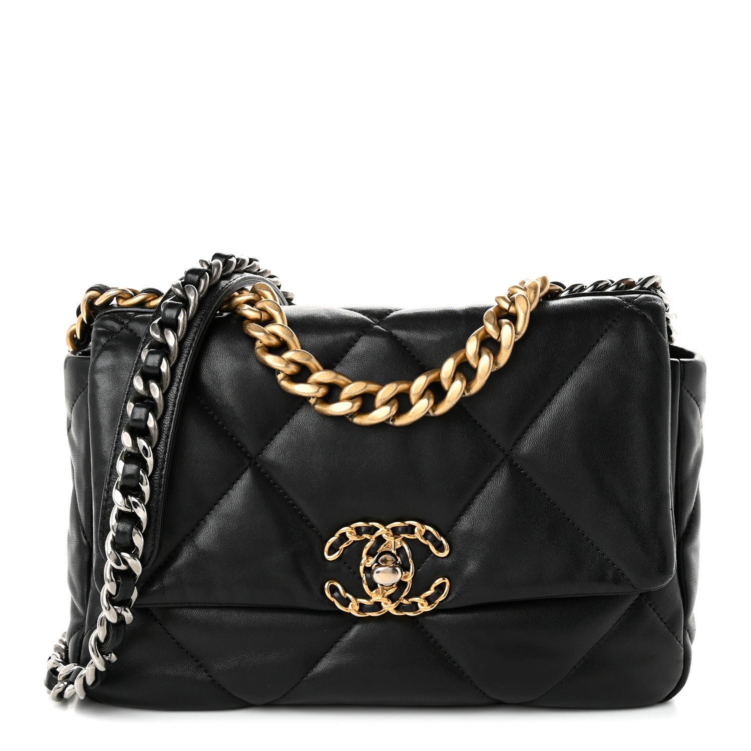Chanel Lambskin Quilted Medium Chanel 19 Flap Black 1 of 10