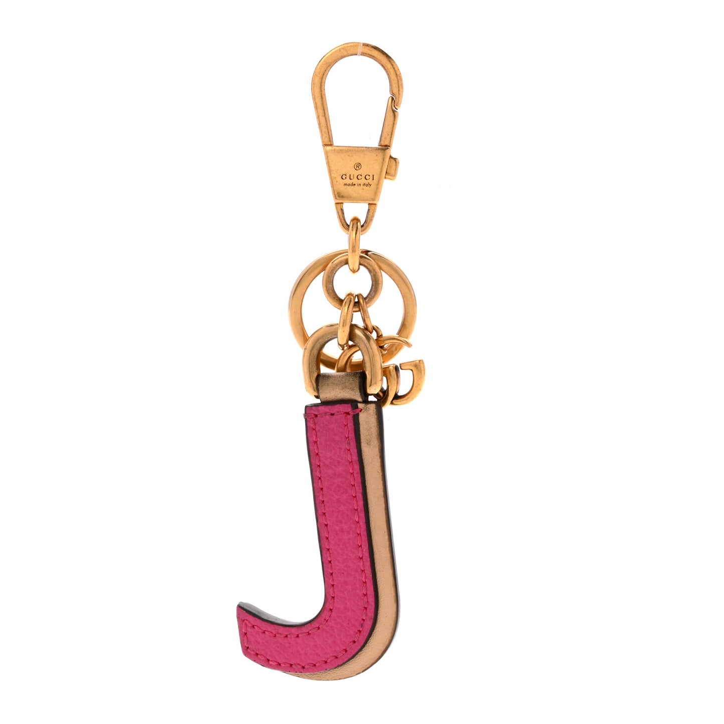 Calfskin Monogram Bi-Color Letter J Key Charm