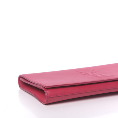 Saint Laurent Calfskin Monogram Large Belle De Jour Clutch Lipstick Fuchsia 8 of 9