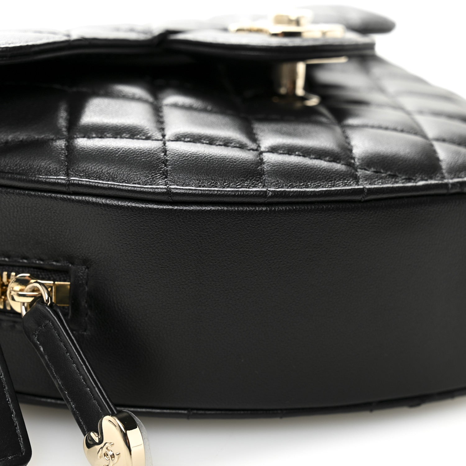 Chanel Lambskin Quilted Large CC In Love Heart Bag Black 9 of 10
