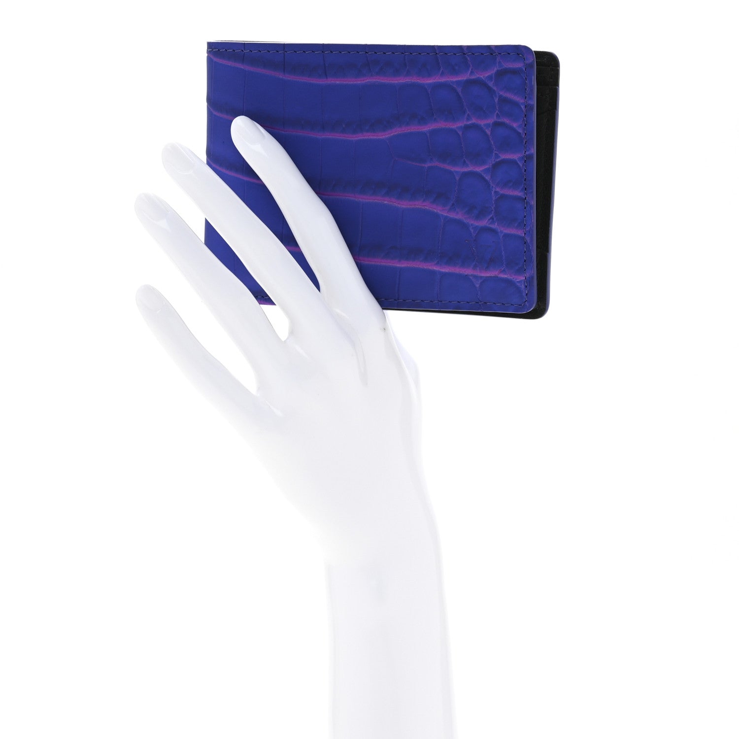 Louis Vuitton Crocodile Multiple Wallet Blue Rose 2 of 6
