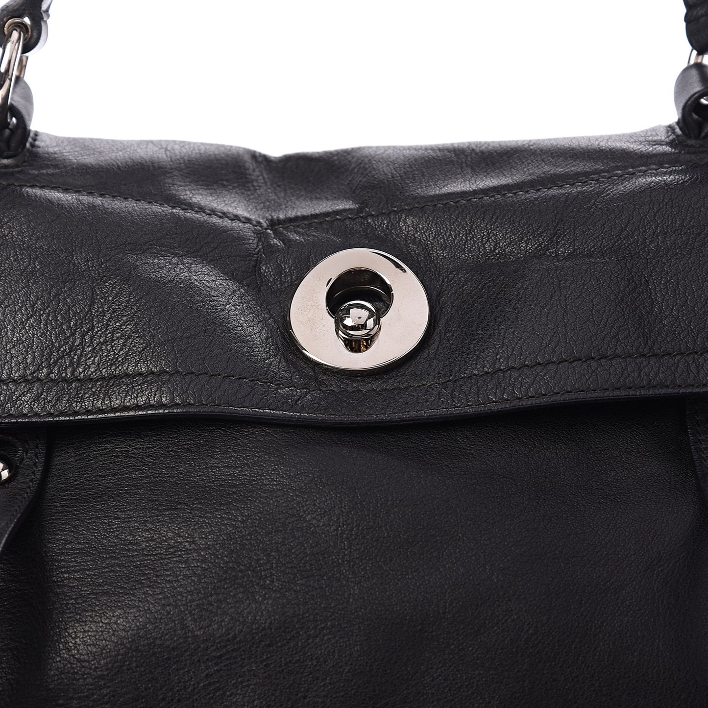 Calfskin Canvas Medium Muse Two Black