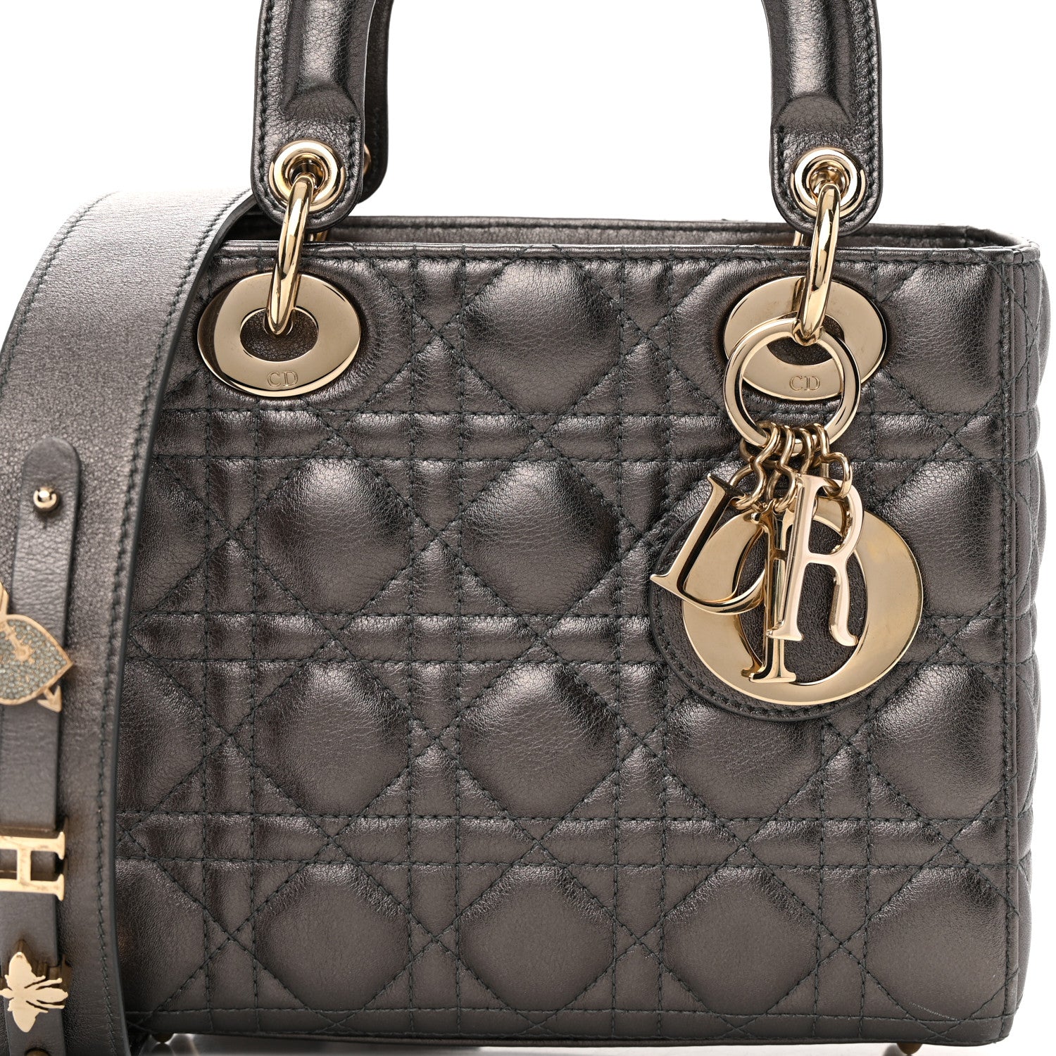 Christian Dior Lambskin Cannage Small My ABCDior Lady Dior Metallic Grey 8 of 20