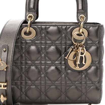 Christian Dior Lambskin Cannage Small My ABCDior Lady Dior Metallic Grey 8 of 20