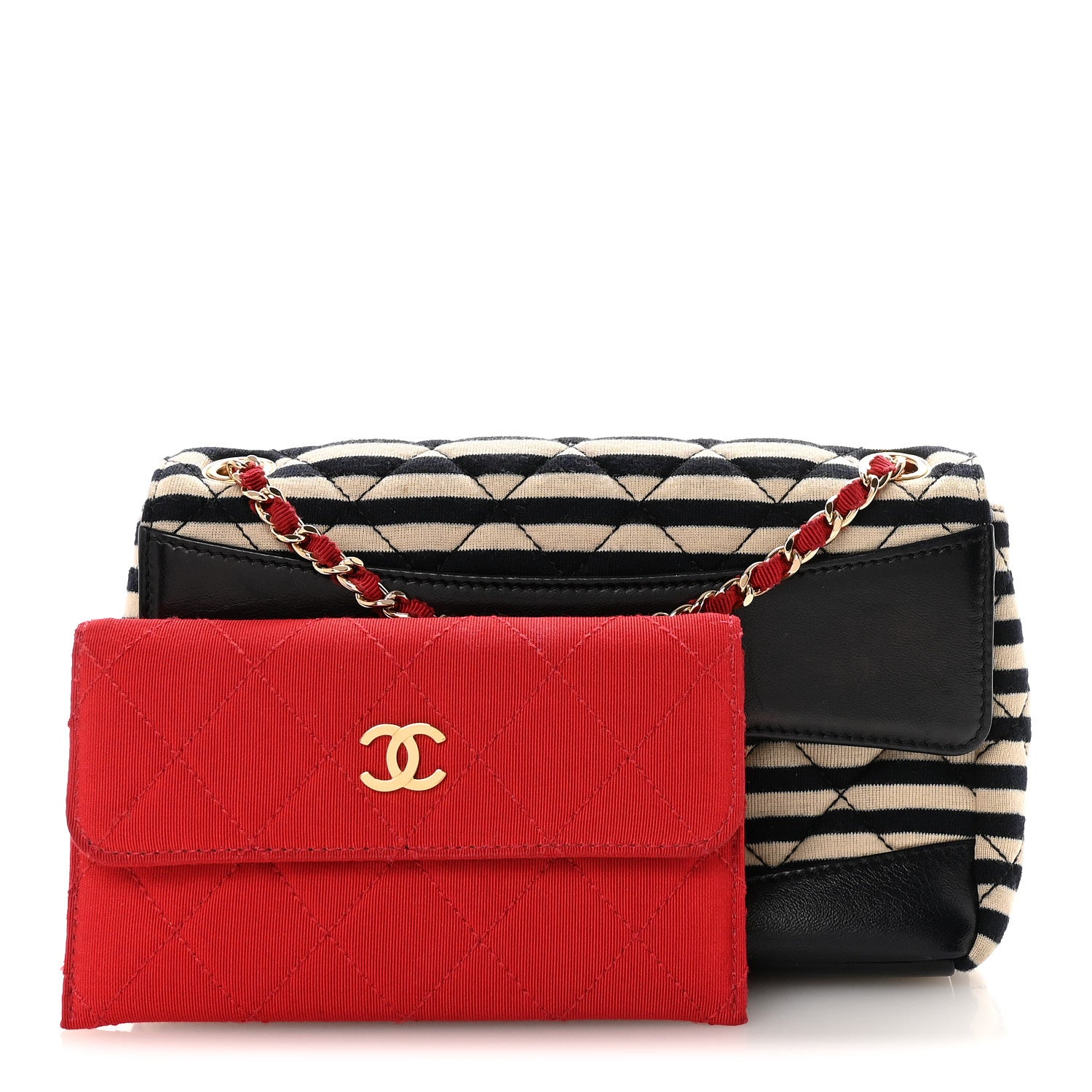Chanel Jersey Quilted Small Coco Sailor Flap Black White 3 of 11
