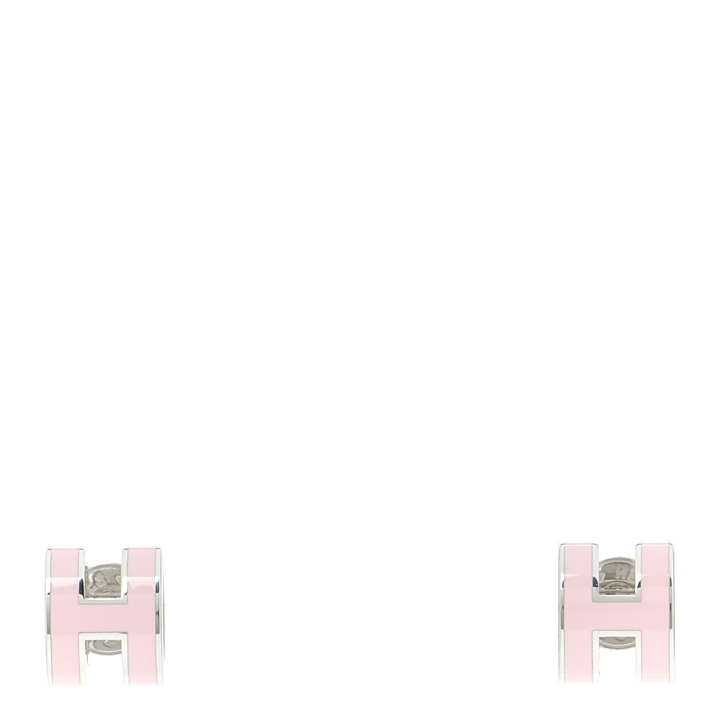 Palladium Lacquered Mini Pop H Earrings Rose Dragee