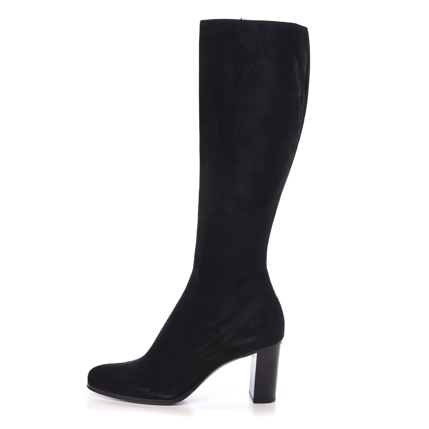Suede Interlocking G Knee High Boots 7 Black