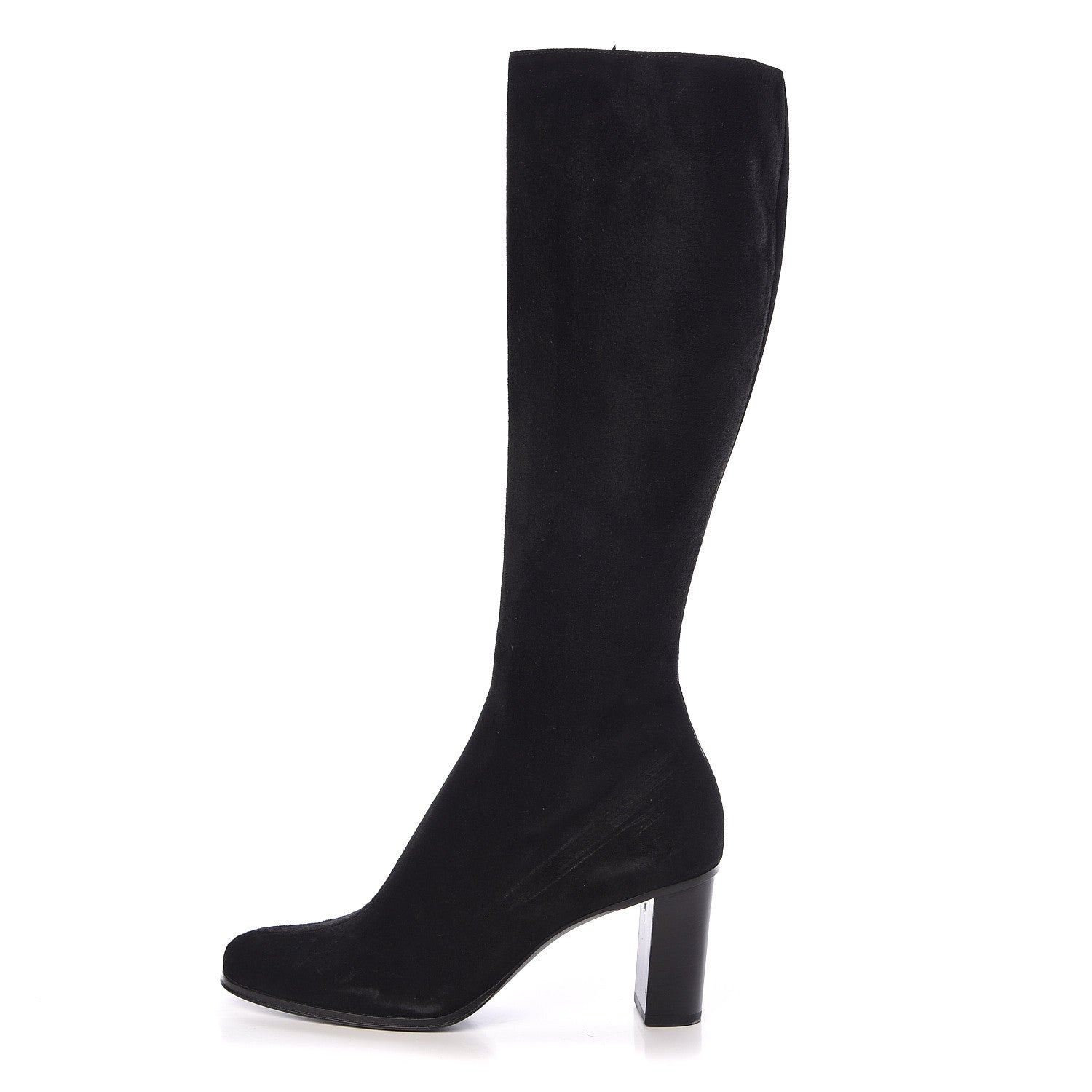 Gucci Suede Interlocking G Knee High Boots 7 Black 1 of 12