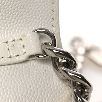 Chanel Caviar Quilted Enamel Coco Clutch With Chain White 21 of 24