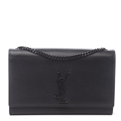 Saint Laurent Grain De Poudre Medium Classic Monogram Kate Satchel Black 1 of 9