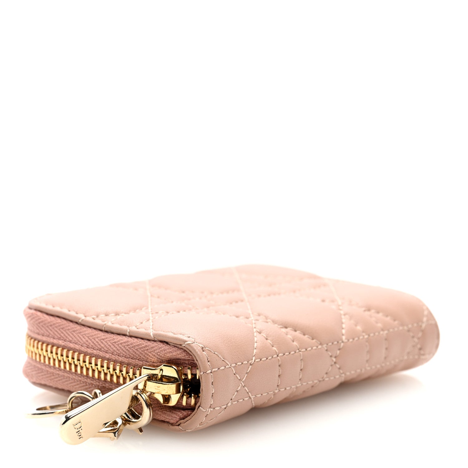 Christian Dior Lambskin Cannage Small Lady Dior Voyageur Coin Purse Rose Des Vents 4 of 6