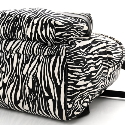 Saint Laurent Canvas Zebra Print City Backpack Black White 10 of 10