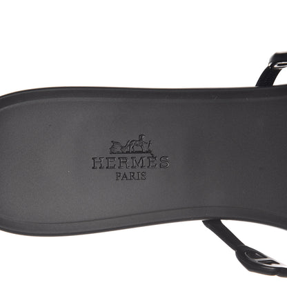 Hermes Rubber Chaine d'Ancre Rivage Sandals 40 Black 7 of 8