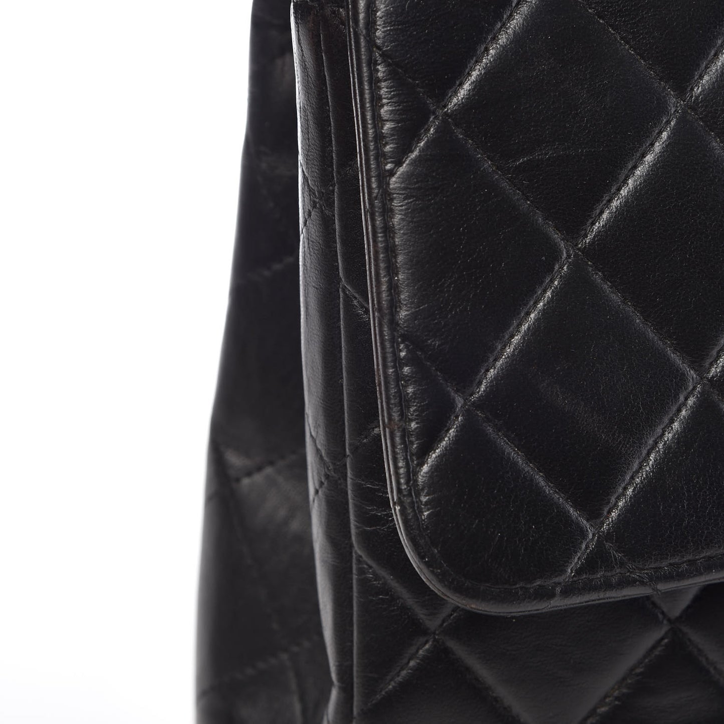Lambskin Quilted Jumbo Single Flap Black