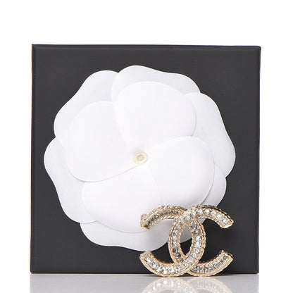 Chanel Crystal CC Brooch Pin Gold 5 of 5