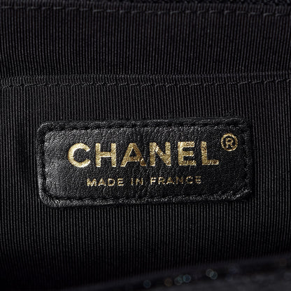 Chanel Patent Quilted Sparkle Glitter Jumbo Single Flap Black 7 of 10