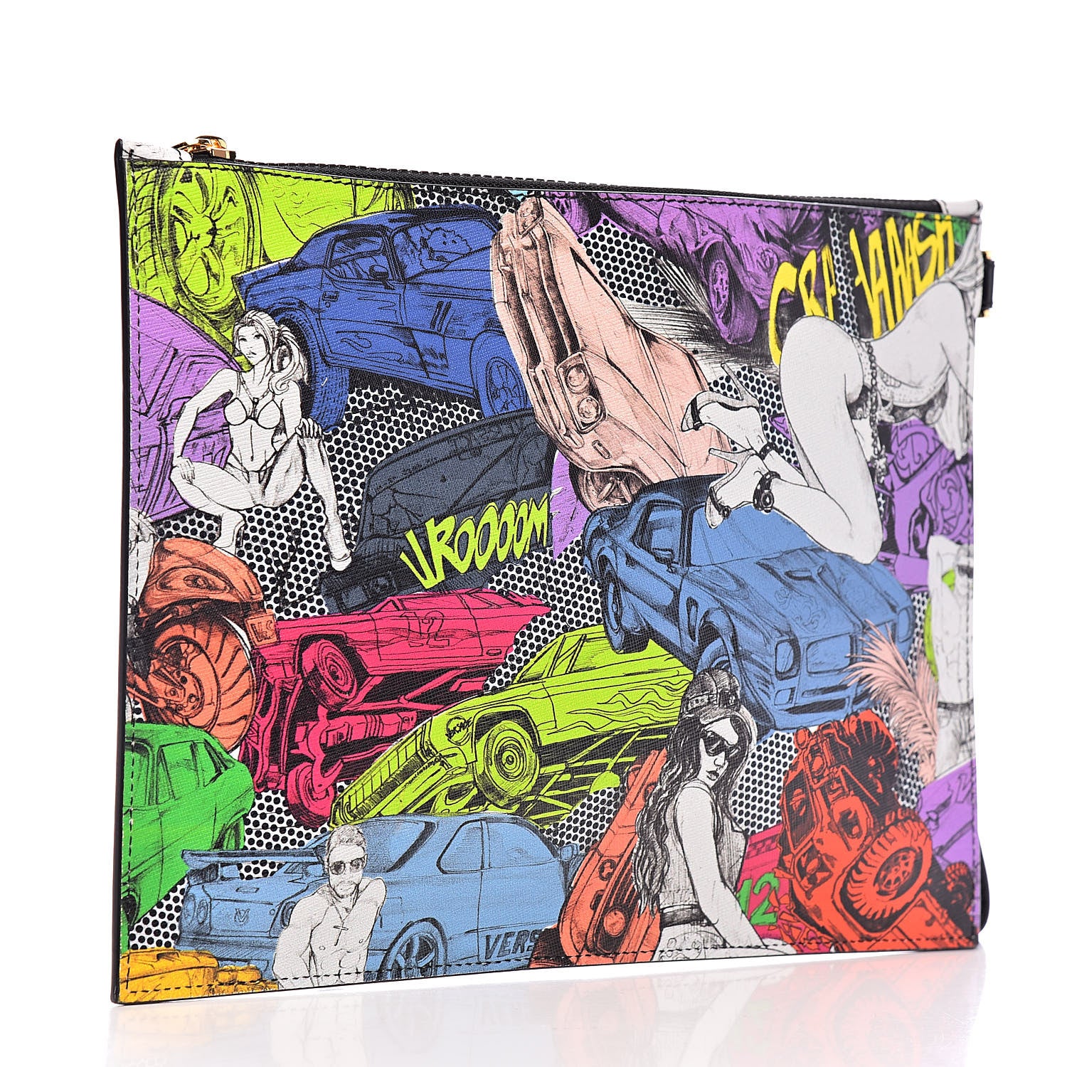 Versace Calfskin Comic Crash Print Pochette Multicolor 3 of 6