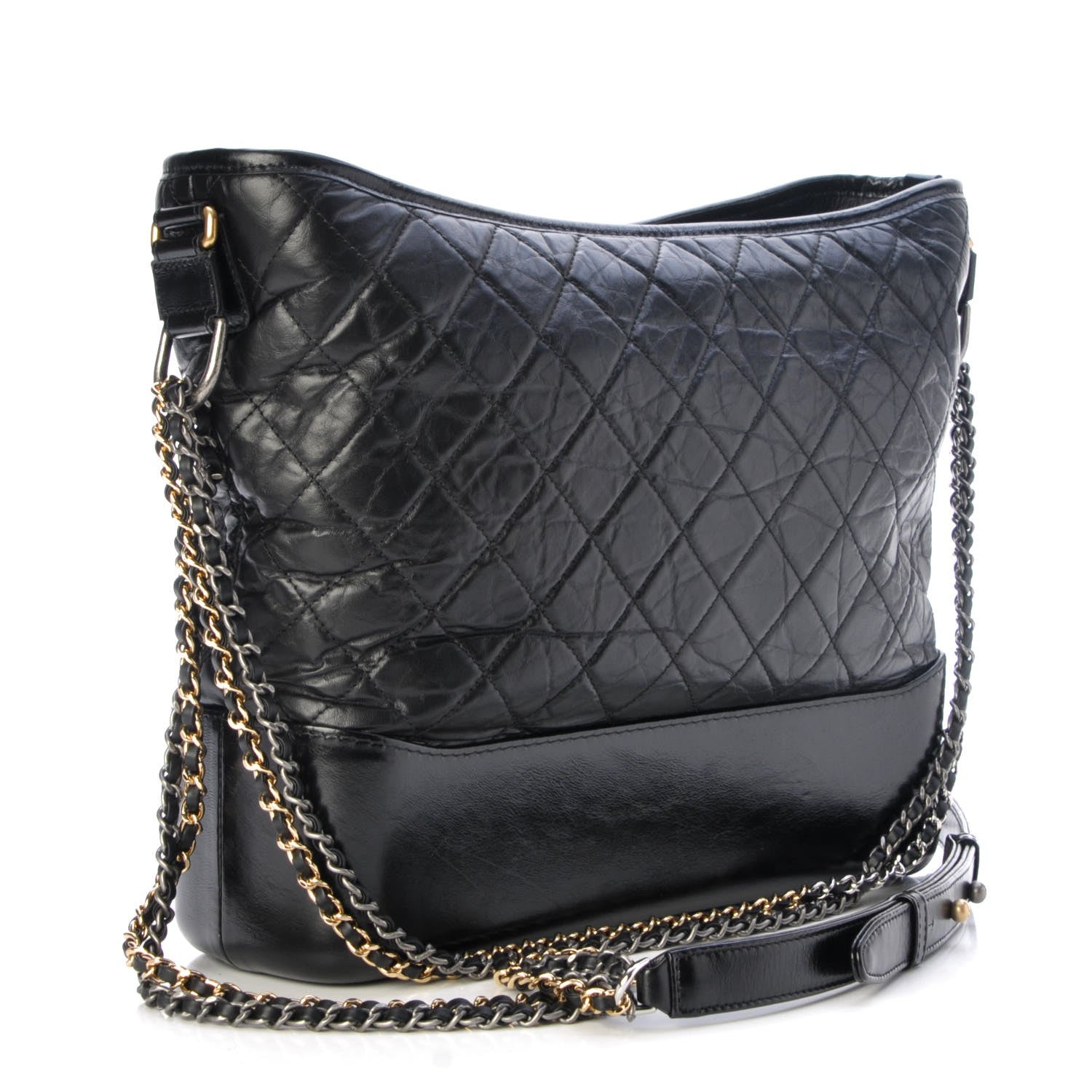 Chanel Aged Calfskin Quilted Large Gabrielle Hobo Black 3 of 8