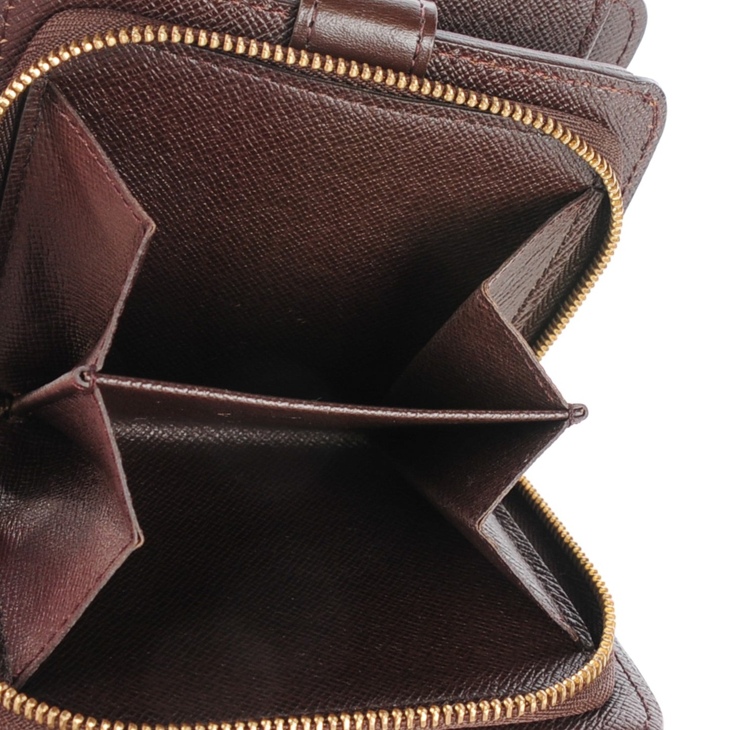 Damier Ebene Zippe Zipped Compact Wallet