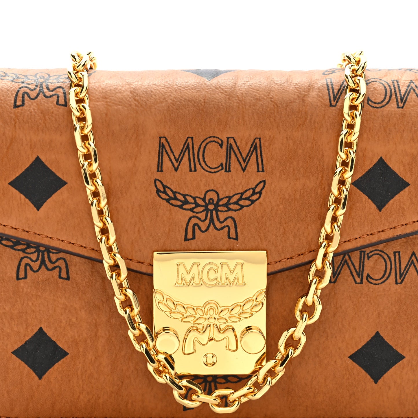 Visetos Mini Tracy Chain Shoulder Bag Cognac