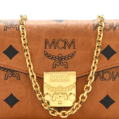 MCM Visetos Mini Tracy Chain Shoulder Bag Cognac 7 of 9