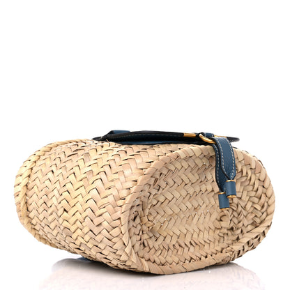 Chloe Raffia Small Grain Calfskin Mini Marcie Basket Mirage Blue 3 of 11