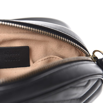 Gucci Calfskin Matelasse GG Marmont Belt Bag 85 34 Black 10 of 11