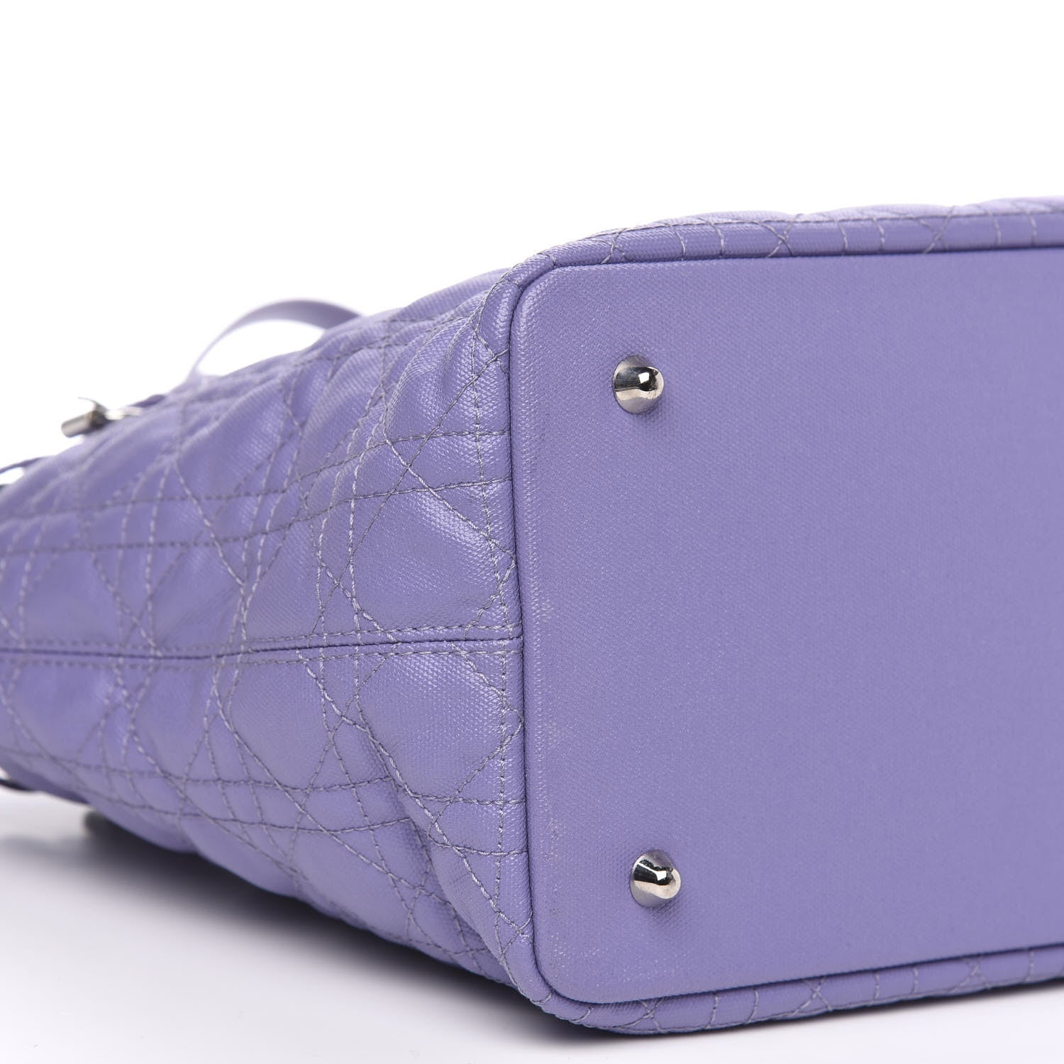 Christian Dior Coated Canvas Cannage Small Panarea Tote Lilac 8 of 12