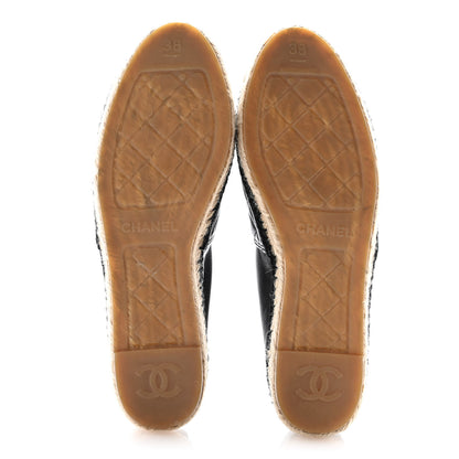 Chanel Lambskin Quilted CC Espadrilles 38 Black 5 of 10