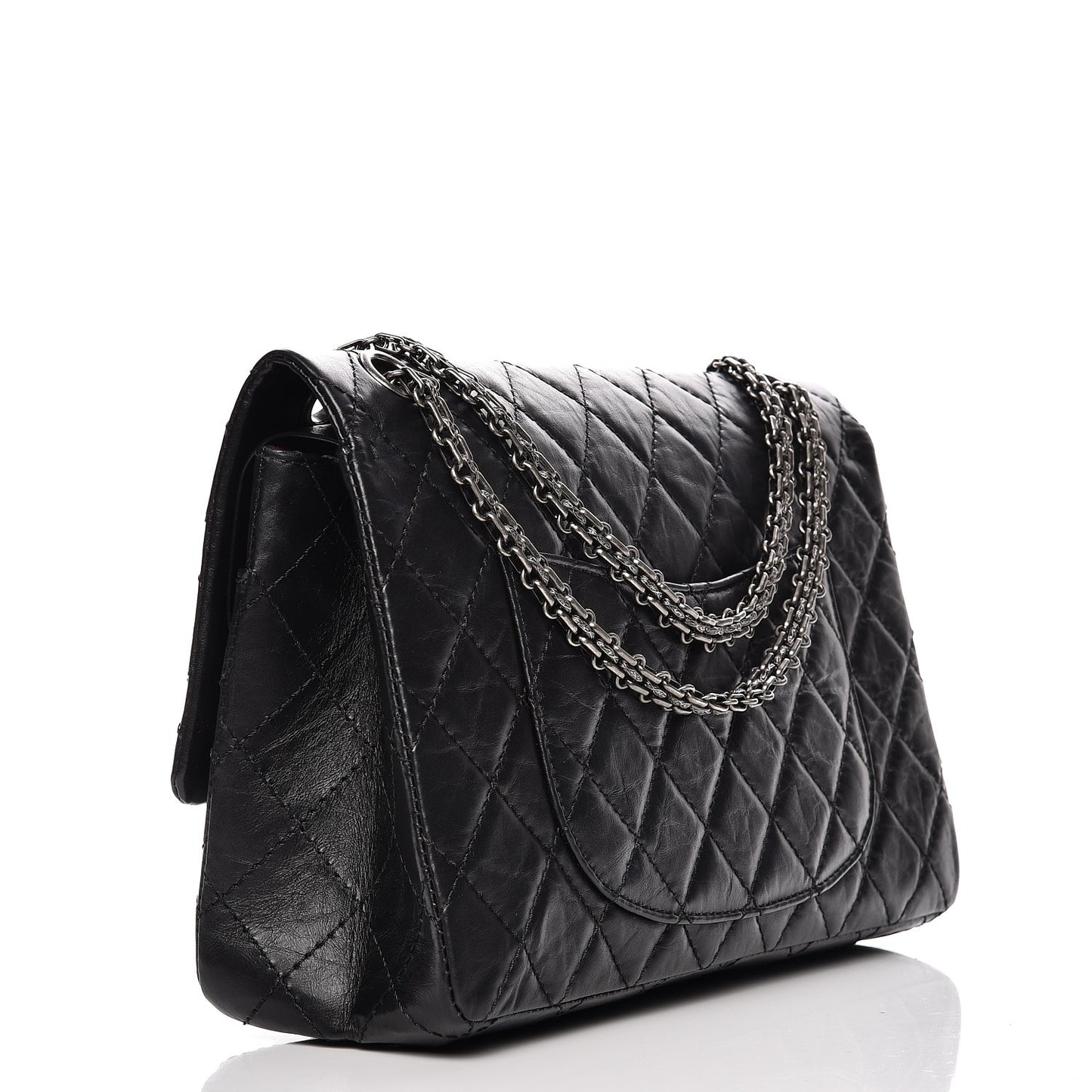 Aged Calfskin Quilted 2.55 Reissue 226 Flap Black