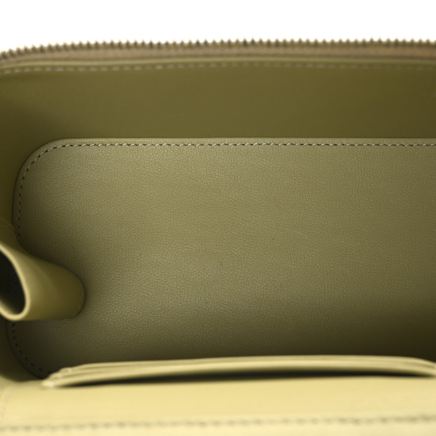 Lambskin Quilted Small Top Handle Vanity Case With Chain Light Green