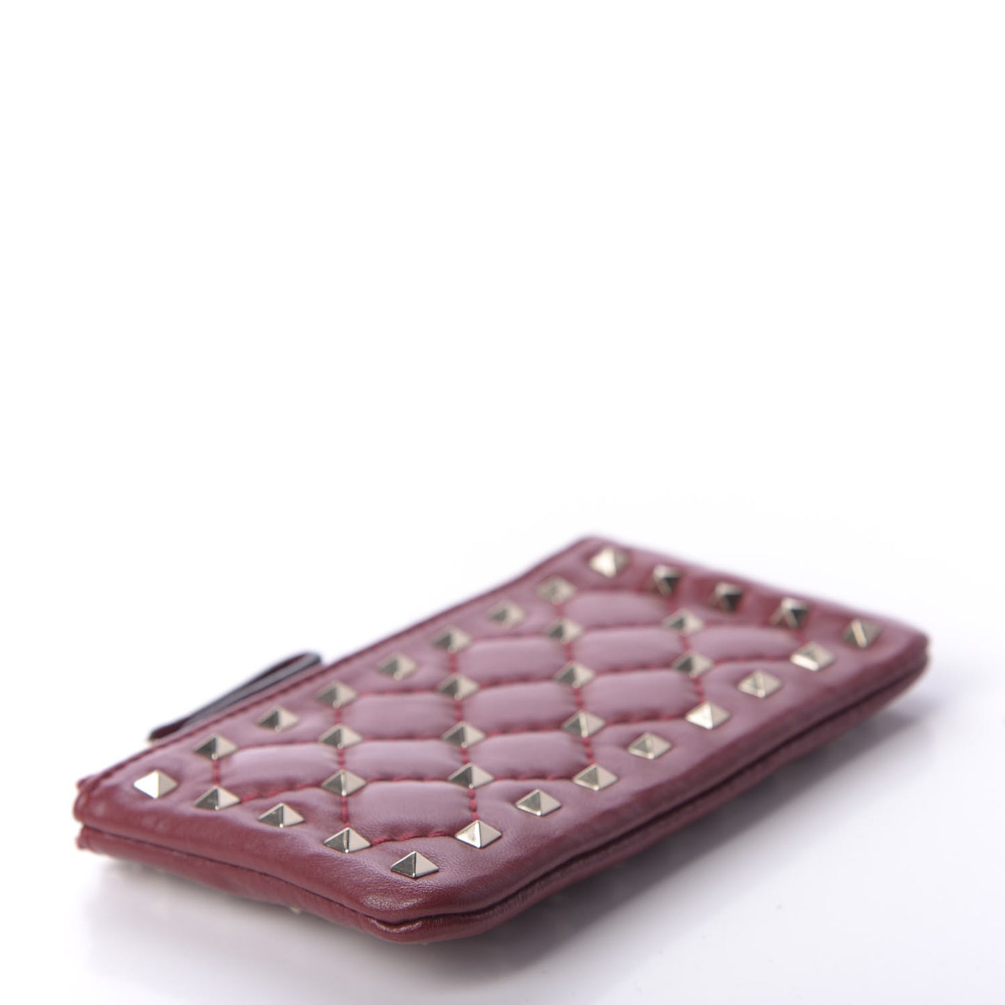 Nappa Rockstud Spike Key Pouch Rubino