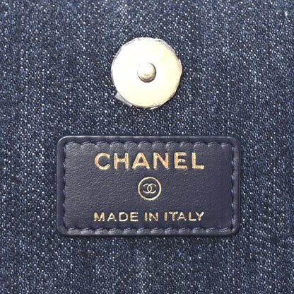 Chanel Denim Quilted Chanel 19 Flap Phone Holder With Chain Blue 6 of 11