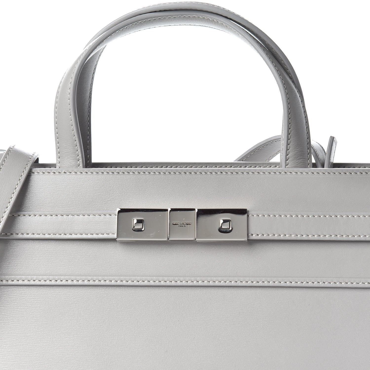 Saint Laurent Calfskin Small Manhattan Shopper Tote Granite 9 of 9